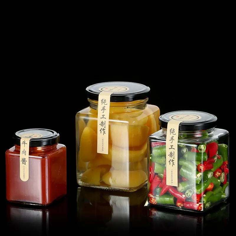 New Design Clear Glass 250ml 500ml Tomato Sauce Jars Chili Sauce Jar