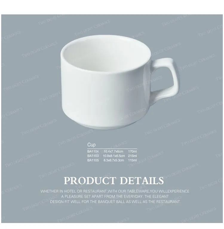 Hot Sale China Porcelain White Coffee Cup And Saucer, Catering Tableware Plain White Stackable Cups, Porcelain Cups China^