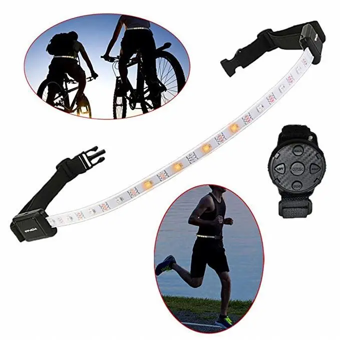 Wholesale Multi-functional Bicycle LED Warning Strip Light Belt Reflective Security Signal Indicator Light with Remote Control