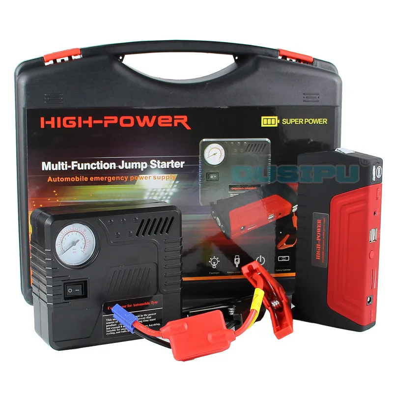Portable Car Jump Starter Tm15 Red 16800mah 12v With Air Pump Car