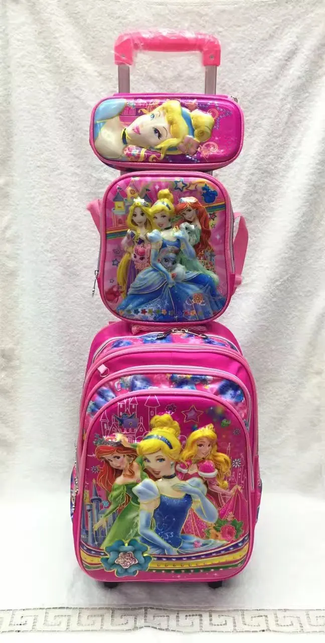 Wheeled School Bags For Kids 6d Trolley Backpack Children Travel