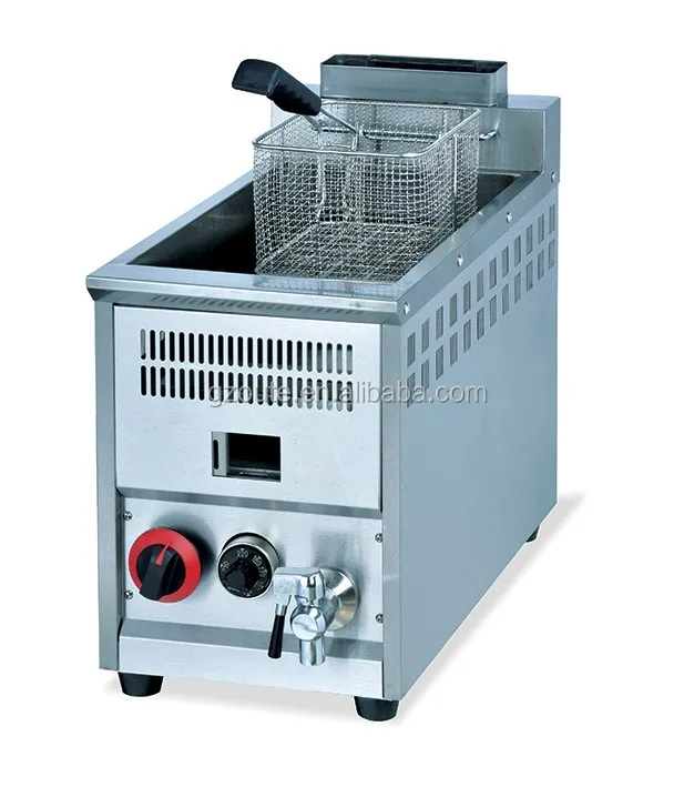 Commercial And Industrial Kitchen Counter Top Gas Fryer 2 Tank 2 Basket ...