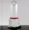 The four - sided cylindrical crystal glass trophy