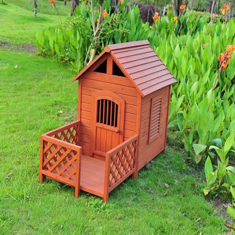 Köpek Kulübesi Ev Ahşap Plastik Kahverengi Köpek Kedi Ev Açık Çatı Pet