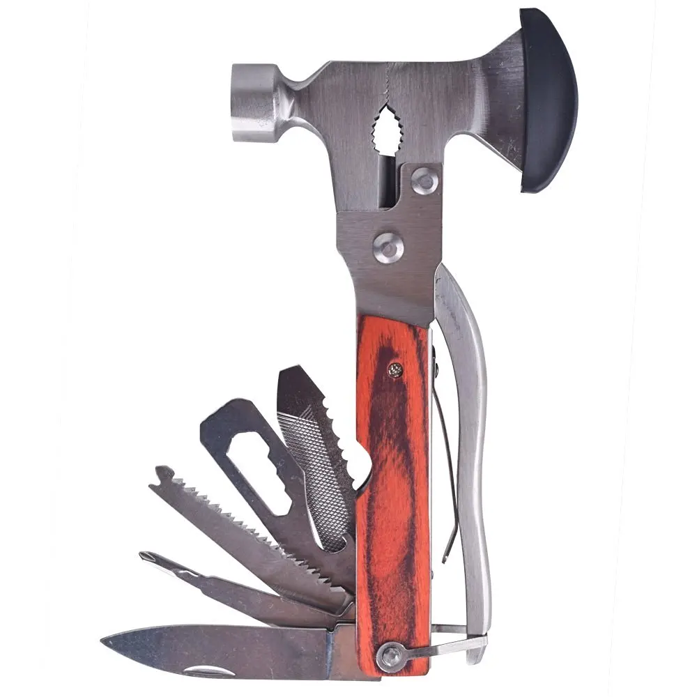 Kit de survie Outil Couteau Multifonctionnel Camping Marteau Hachette Tournevis