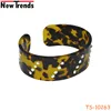 Classic brown tortoise shell acetate acrylic bangle with rhinestone