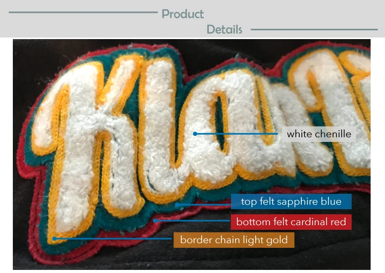 High Quality Cartoon Chenille Badge Custom Embroidery Patch