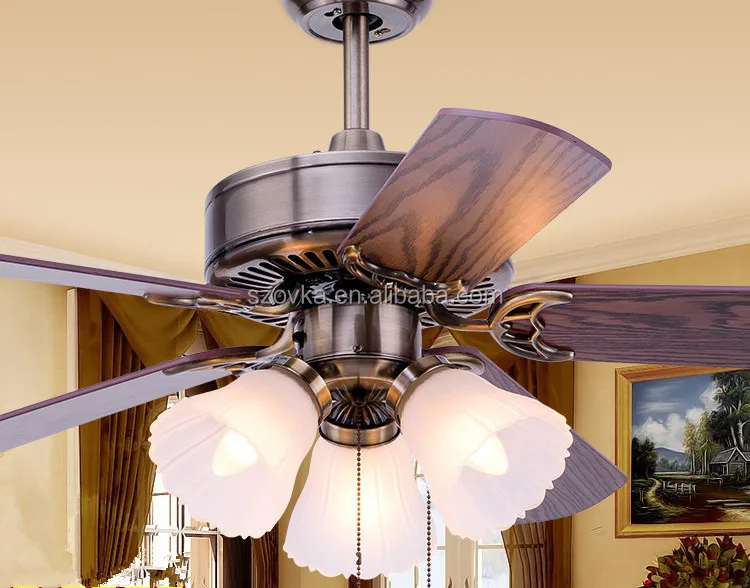 European-style CE Rosh living room 42-inch retro remote control ceiling fan with light