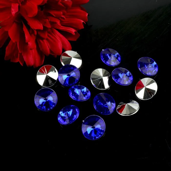 Blue Rivoli point back acrylic rhinestones for garment jewelries shoes jewelries decoration