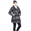 Stock Lot Clear Sale Young Design Winter Down Fabric Shell Black Jacket Wind for Lady
