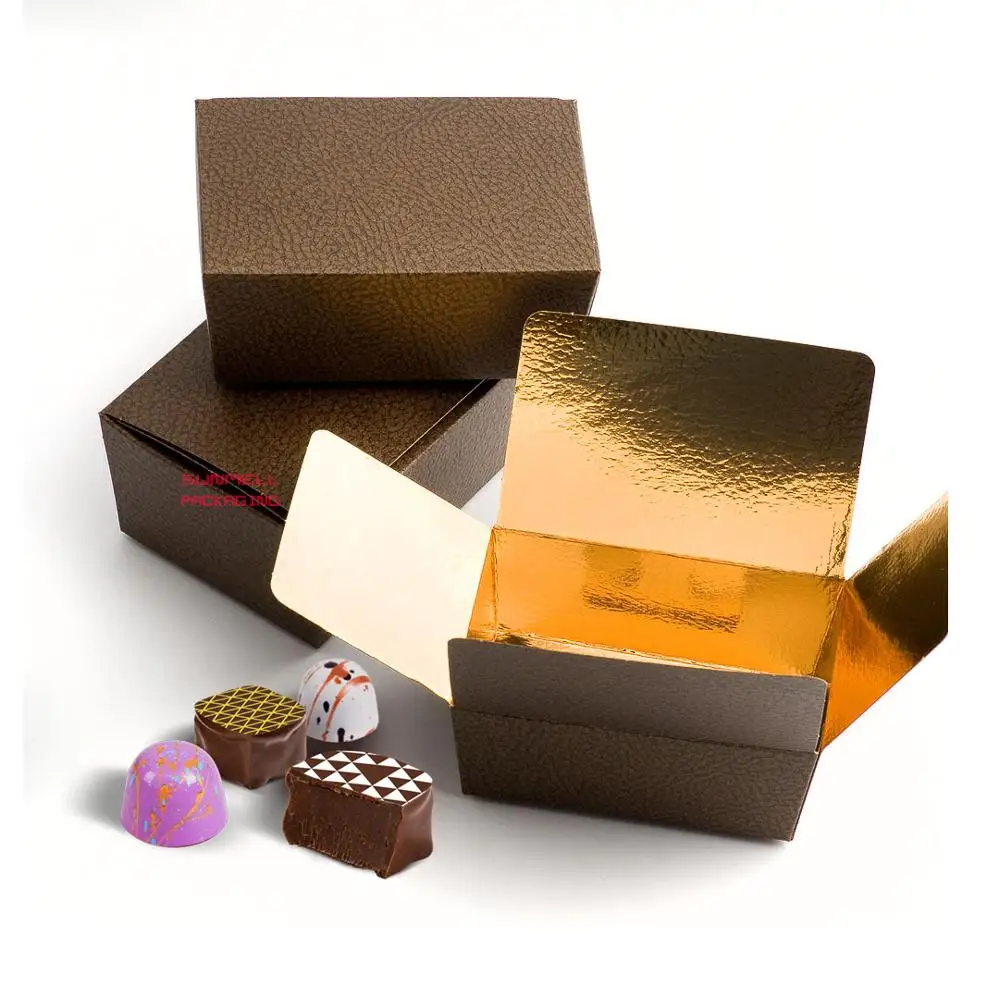 中国制造定制个性化折叠巧克力礼品盒经典空纹理松露包装盒