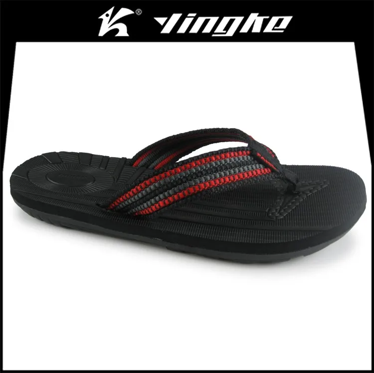 Promotion high quality black color custom printed eva slipper men flip flops beach