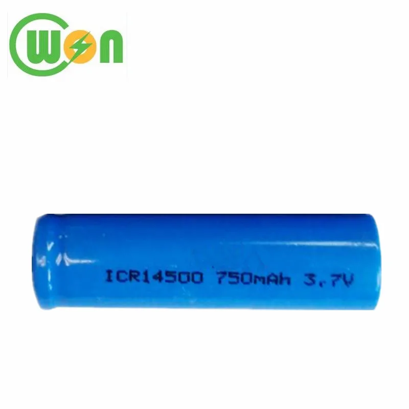3.7V 750mAh ICR14500 Li-ion Rechargeable Cylindrical Battery icr 14500