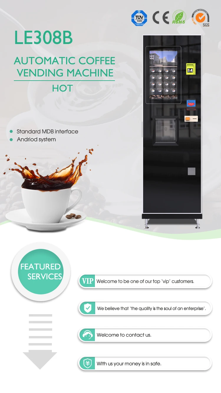 Ui Customized Smart Coffee Vending Machine With Grinder And High Pressure Brewed Buy Smart