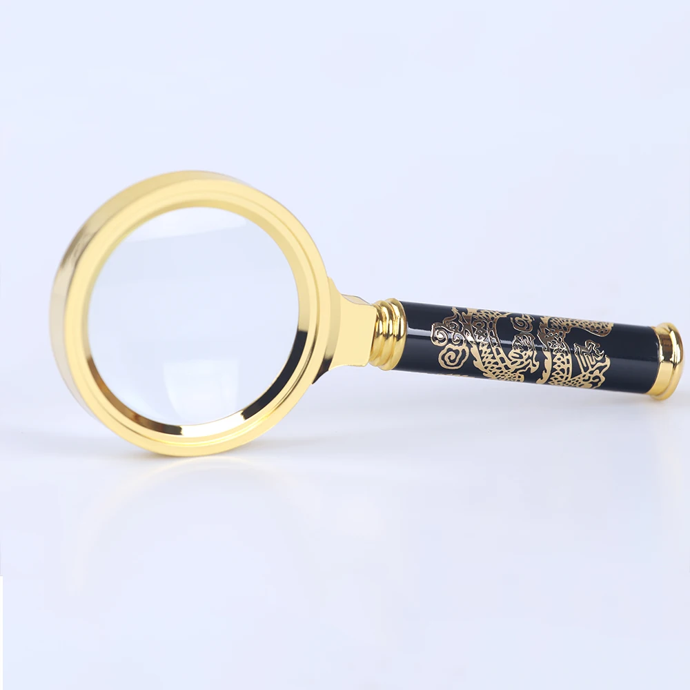 Bijia 4x Round Handheld Magnifier,Metal Magnifying Glass 60mm Lens With