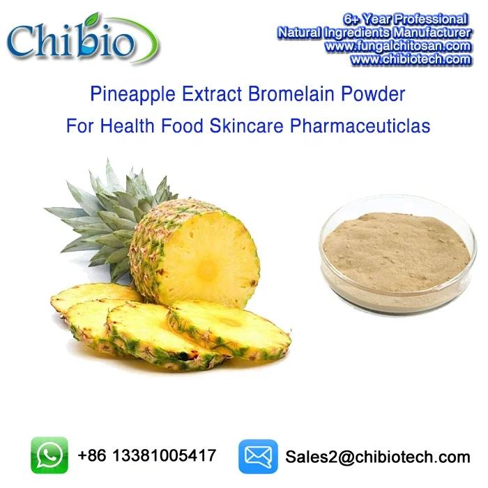 100 Pure 2400 2500 Gdu/g Organic Bromelain Extract Enzyme Powder For
