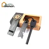 8mm Diameter Ferrocerium Flint Rod Fire Starter/Maker/Fire Steel Kit with Survival Whistle Brown Kraft Paper Box Packing