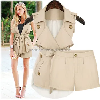 ladies shorts and jacket suit