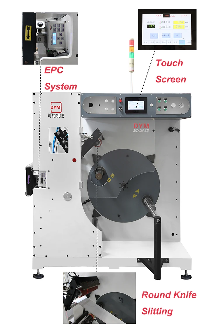 Automatic Matrix Turret Rewind Machine Work With High Speed Flexo Print