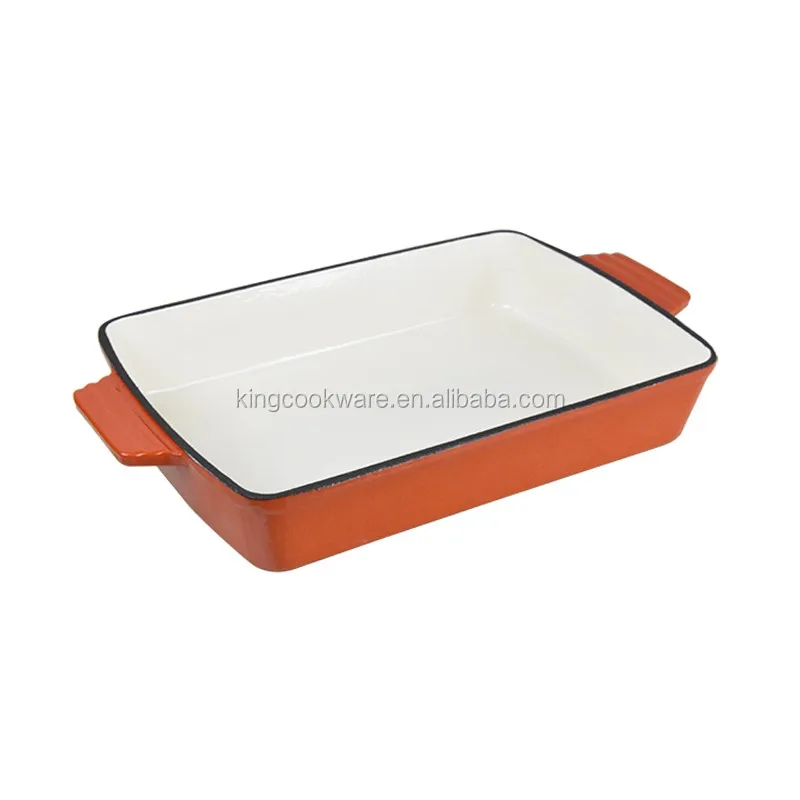 33x23cm Large Ovenproof Enamel Cast Iron Baking Dish/pan/tray For Oven