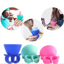 Voyage,Taille Extensible Portable Silicone Vernis À Ongles Bouteille Titulaire Anneau pour Doigt et Orteils