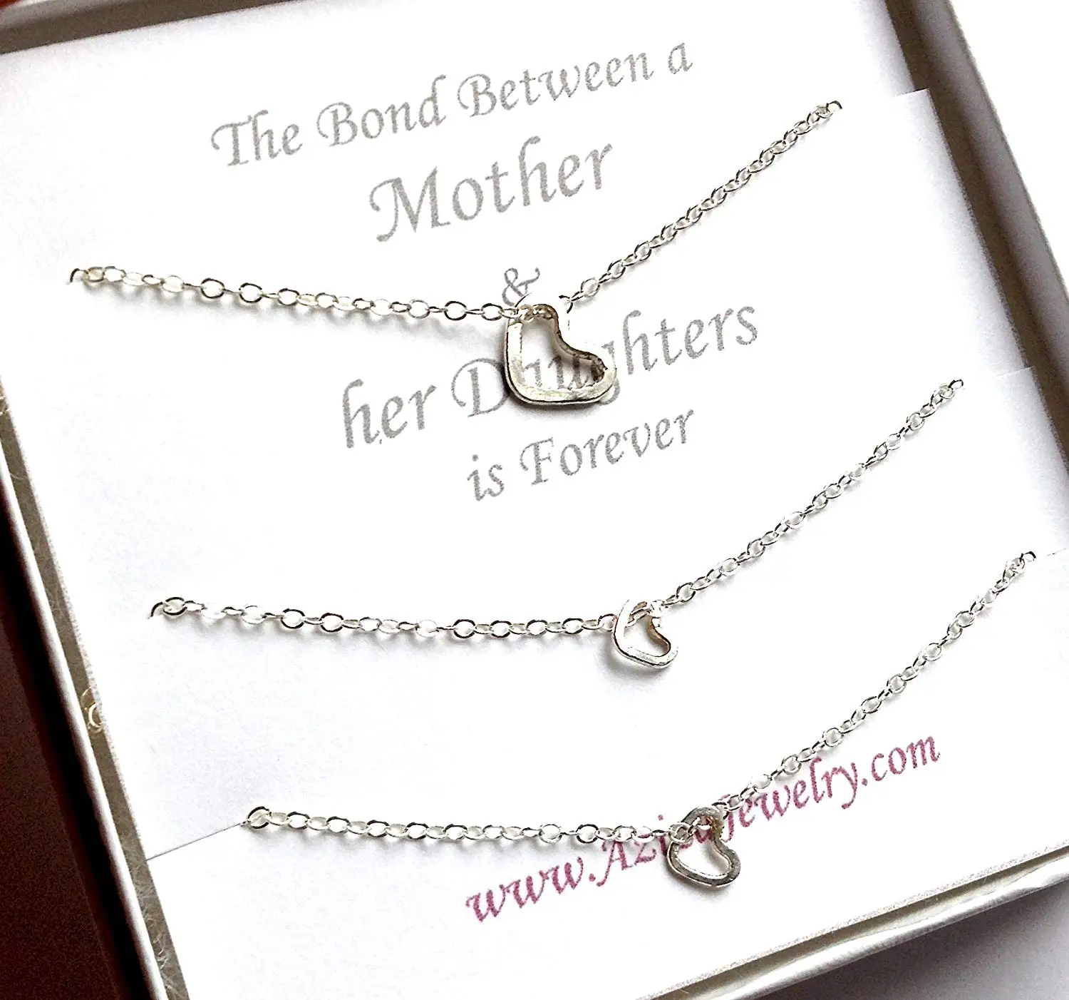 Sterling Silver Moon Angel Necklace Pendant Quote mother /& daughter forever love Cubic Zirconia 18