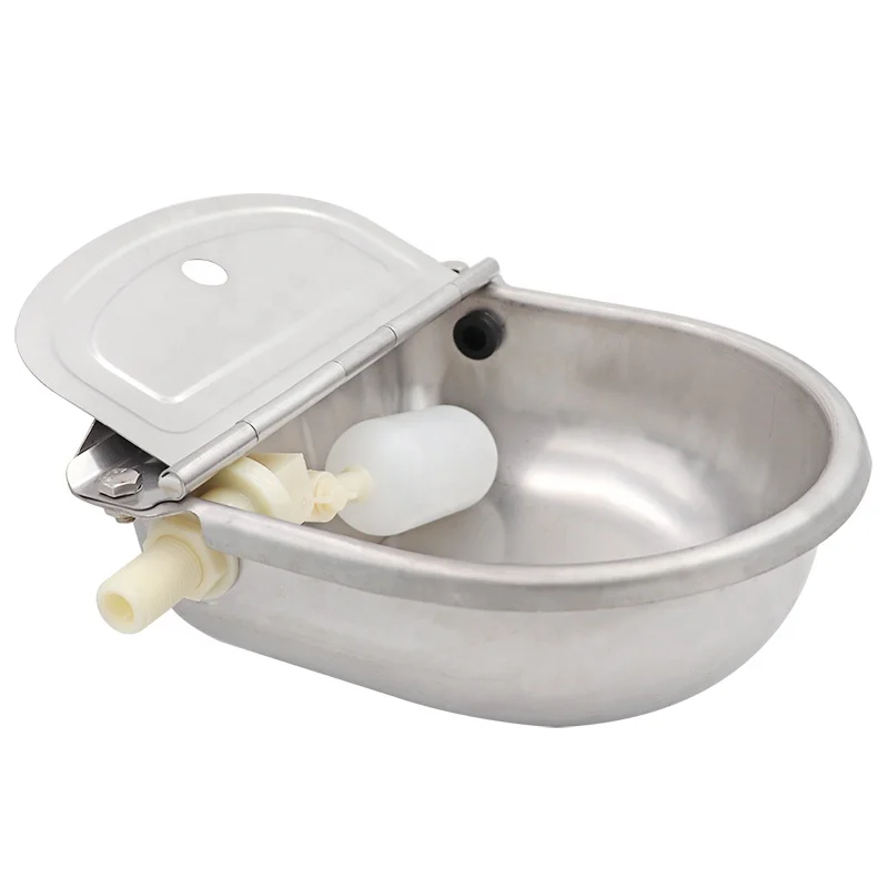 Stainless Steel Dog Water Trough Automatic Float Water Bowl Cattle Cow ...