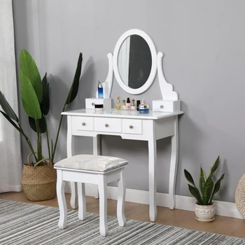White Mini 2019 Dressing Wood Modern Bedroom Dresser With Chair
