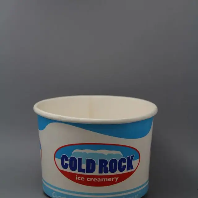 milky white ice cream cups paper products