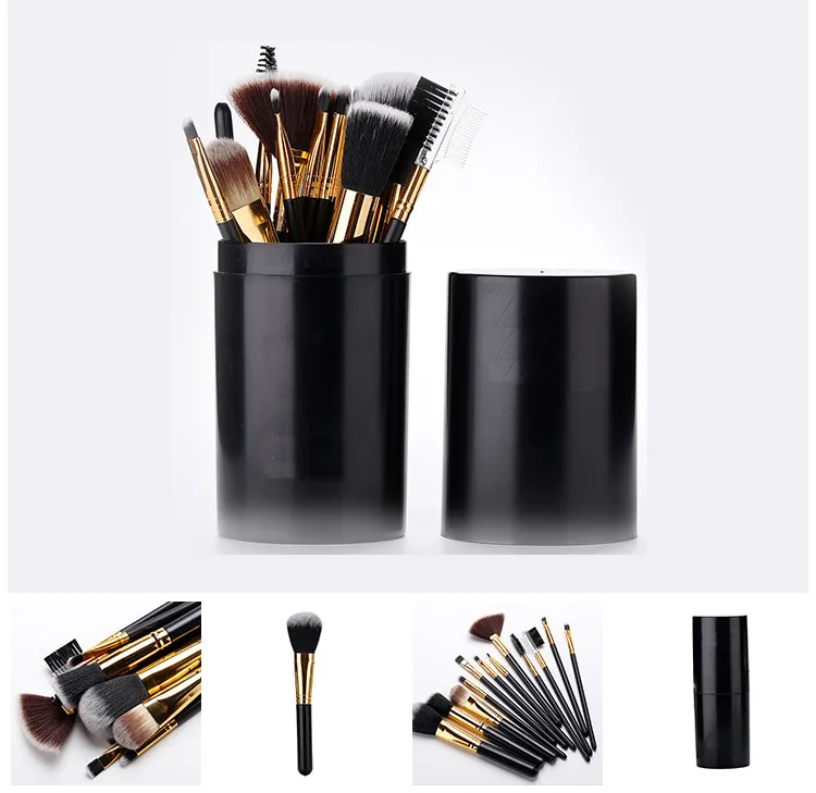 12pcs Newest Product Black Personalized Makeup Brush Set Artist Professional Makeup Brush