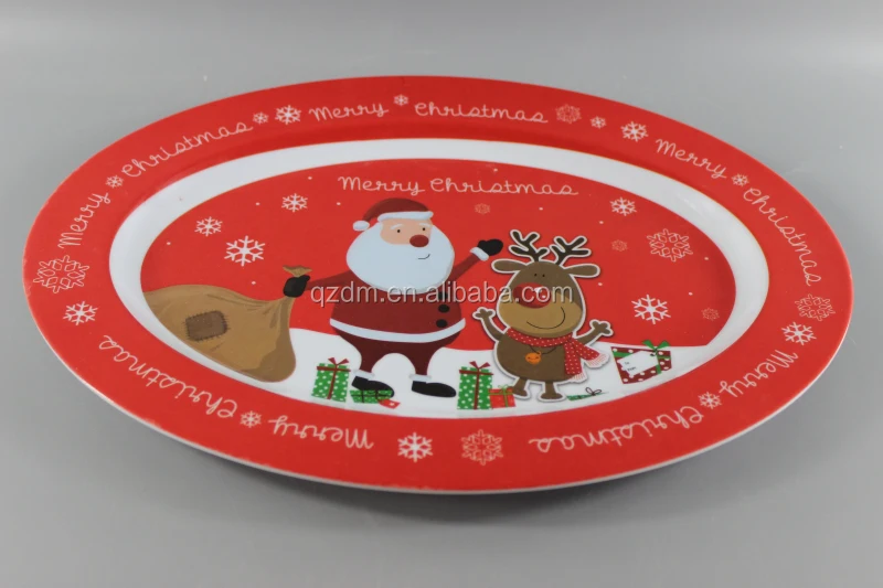 Christmas Melamine Oval Plate 12inch