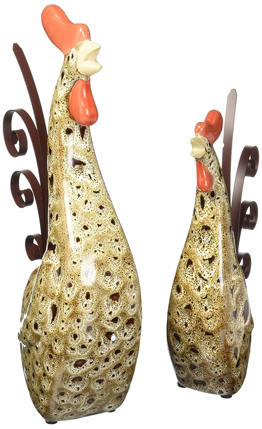 Ceramic Rooster Decor Find Deals On Get Quotations Deco 79 40841 Ceramic Metal Rooster Home Decor Product Set Of 2 13