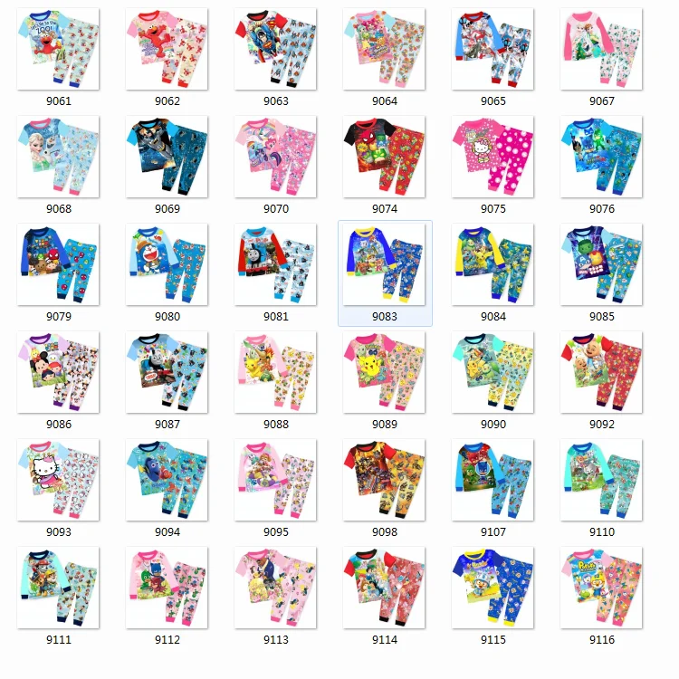 Children Pajamas Set Kids Pajamas Wholesale Boys Nightwear Print Girls