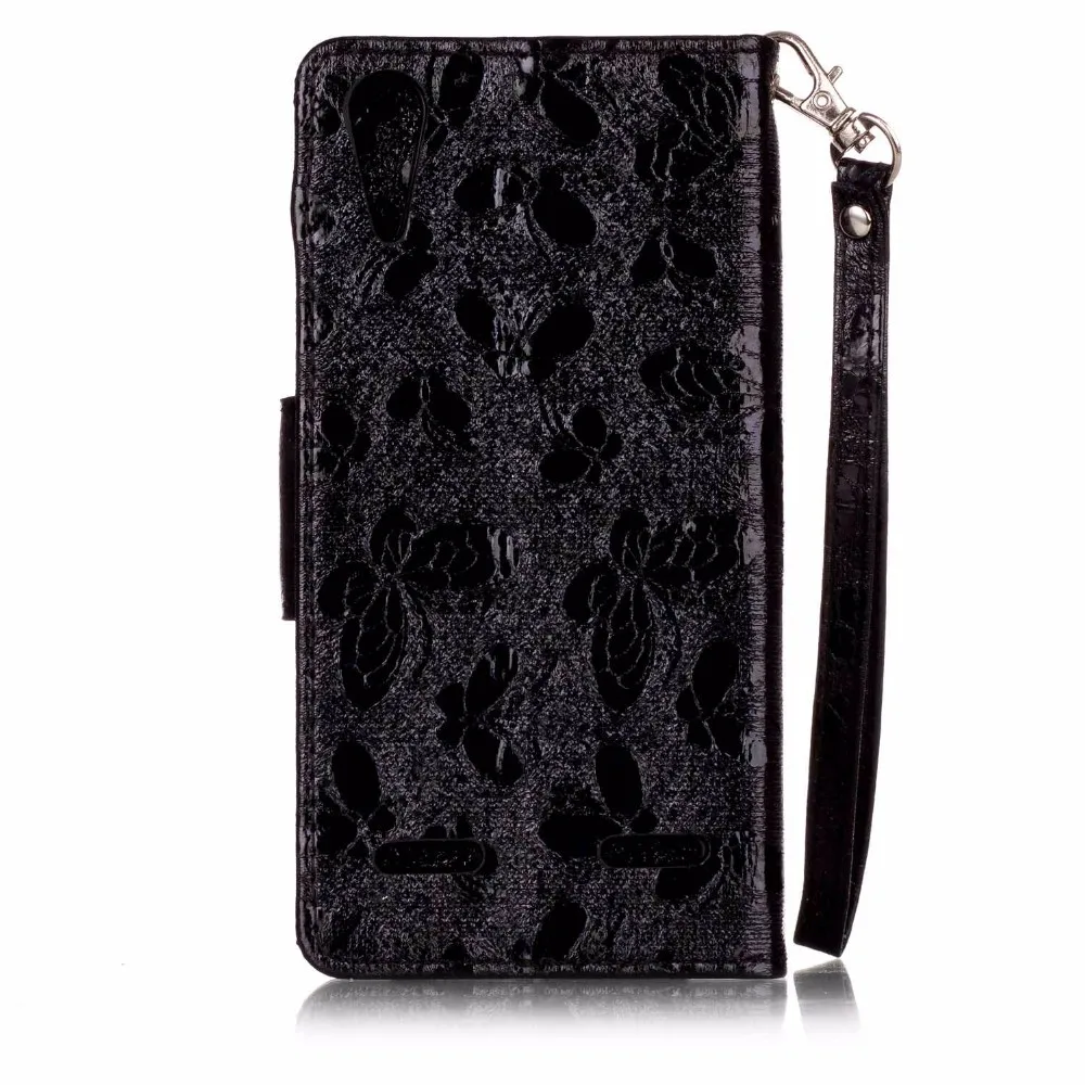 Book Wallet Stand colorful butterfly case for Lenovo A6000 leather flip phone case for Lenovo A6000