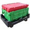 60L Capacity Durable Stackable Plastic Container Factory Direct Sales Moving Box with Dolly