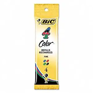 BIC Products - BIC - Refill for 4-Color Retractable Ballpoint, Fine, BLK, BE, GN, Red Ink, 4/Pack - Sold As 1 Pack - Vibrant ink. - Individual color ink refills. - Long-lasting.