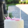Attractive Square Clear Acrylic Wedding Cake Topper with Letters