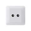 FIKO Wall type hotel bedroom type 86 bedside table two double satellite TV set top box information socket white PC panel