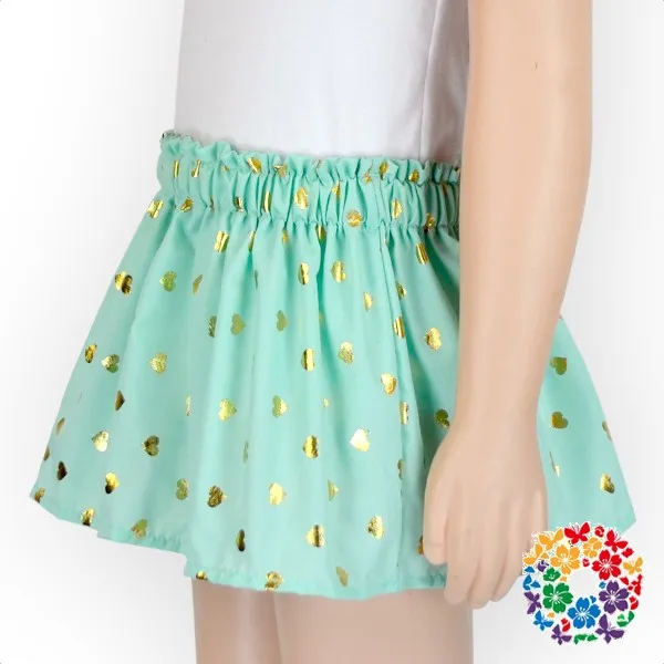 Fancy Baby Girls Mini Skirts Top Designs Golden Polka Dot Kid Girl Cotton Skirt Baby Above Knee