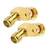 RP-SMA Male to RP-SMA Female Right Angle 90-Degree RF Coaxial Adapter Connector