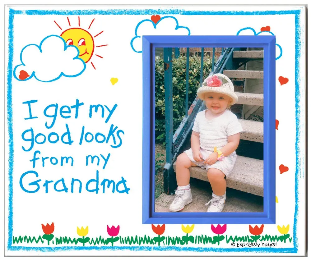 Grandma Picture Frame | Affordable, Colorful and Fun | Holds 3.5 x 5 Photo | Boy or Girl Nursery Decor | Innovative Front-Loading Design | Crayola Theme