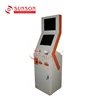 Telecom shop mobile SIM card vending touchscreen bill payment floor standing dual screen kiosk card issue