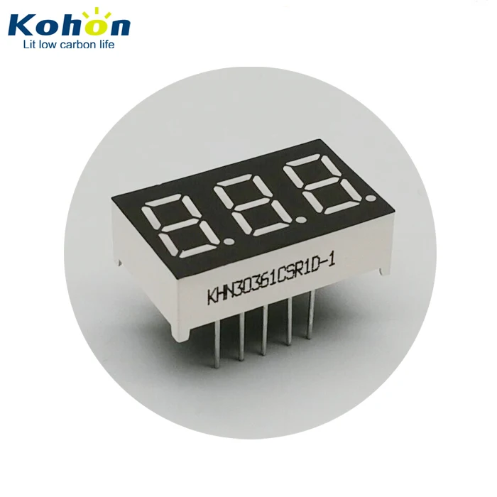 Small 0.36 inch RED anode 3 digit led display digital 7 segment