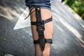 American Paratrooper Rescue Knife Leg Wrapping Tie Waist Knives Fixed Blade Hunting Straight Knife ABS Sheath