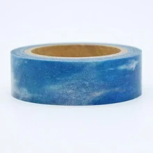 1Roll High Quality 15mm Width Sky Pattern Japanese Washi Decorative Adhesive DIY Masking Paper Tape Sticker Free shipping