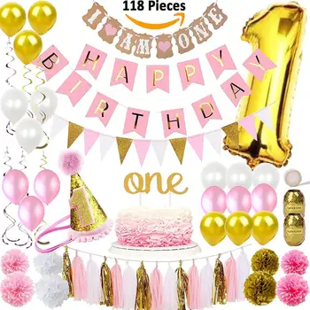 Pink And Gold Party Supplies 1st Birthday Party Favors For Kids