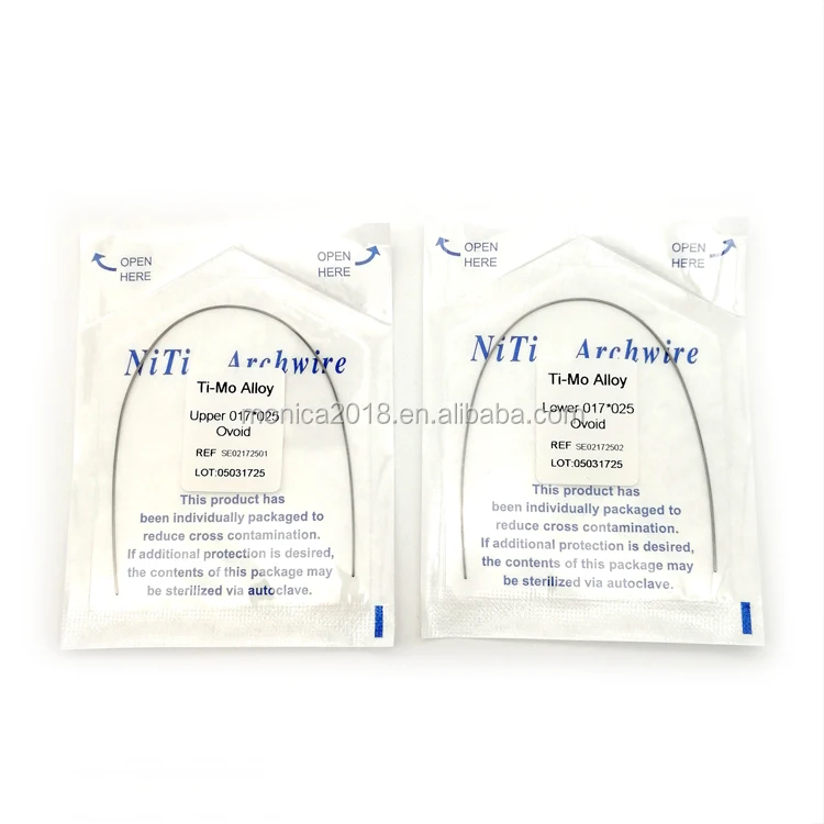 50-Pack AZDENT Orthodontic TMA Ti-Mo Alloy Arch Wire (19x25 Upper, Rectangular)