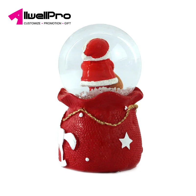 Personnalisé Décoration De Noël Résine Artisanat Cadeaux Sac à Main En Forme De 65mm Mini Globe Deau Personnalisé Père Noël Boule De Neige Buy