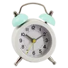 mini travel alarm clock promotion white beep alarm quartz move ment 1.5" metal case oem decoration retro twin bell clock TB05001