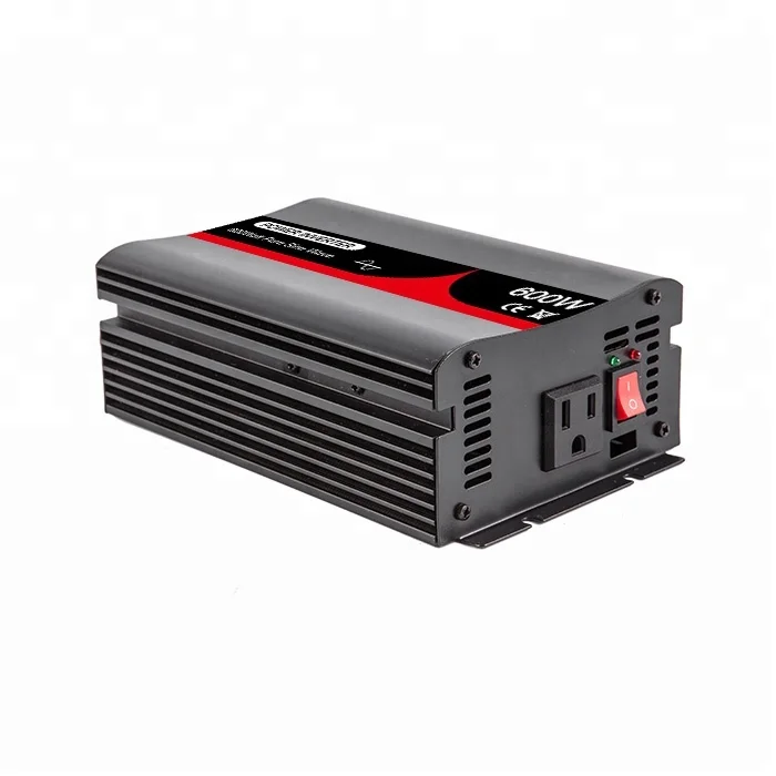 Free Shipping 600w 12v Dc To 120v Ac Inverter With 2 Usa Ac Outlets + 1